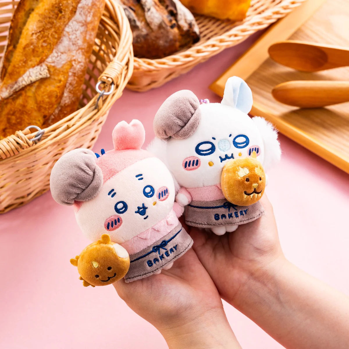 Chiikawa | Bakery Staff Plush Keychain (Momonga & Kobonchi)