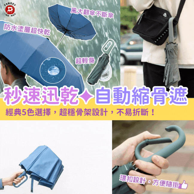 【現貨】Munich｜雨傘｜MR.Rain 環扣自動縮骨遮