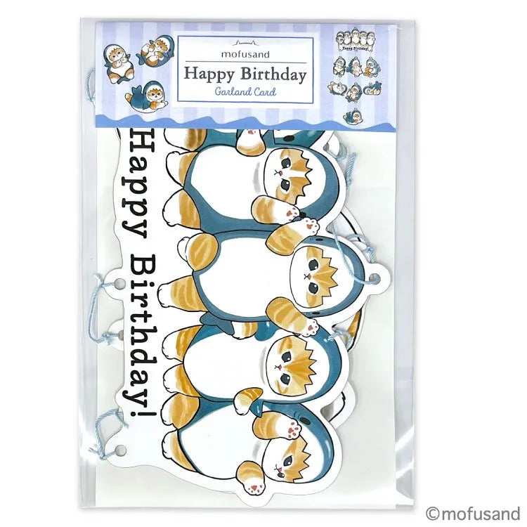 Mofusand｜生日賀卡｜ 鯊魚貓 「Happy Birthday」吊掛裝飾