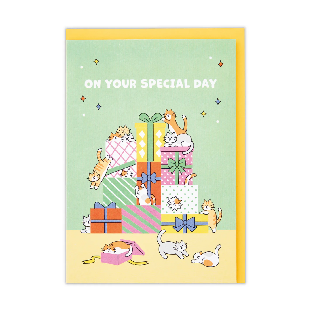 生日賀卡｜小貓立體卡