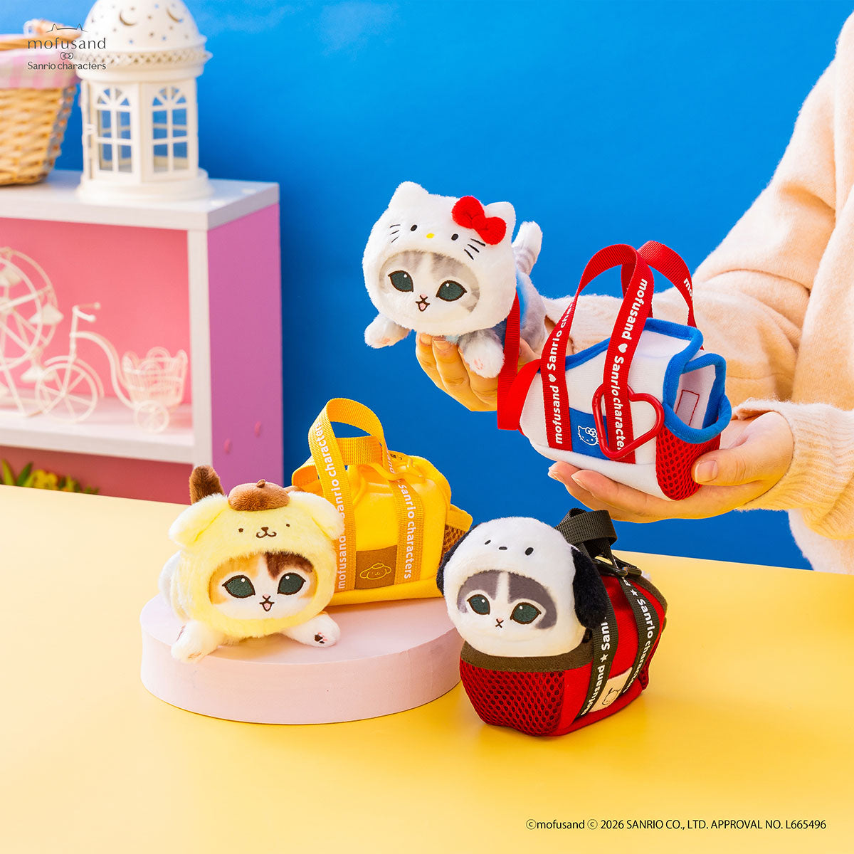 Mofusand x Sanrio｜聯乘袋子貓掛飾公仔