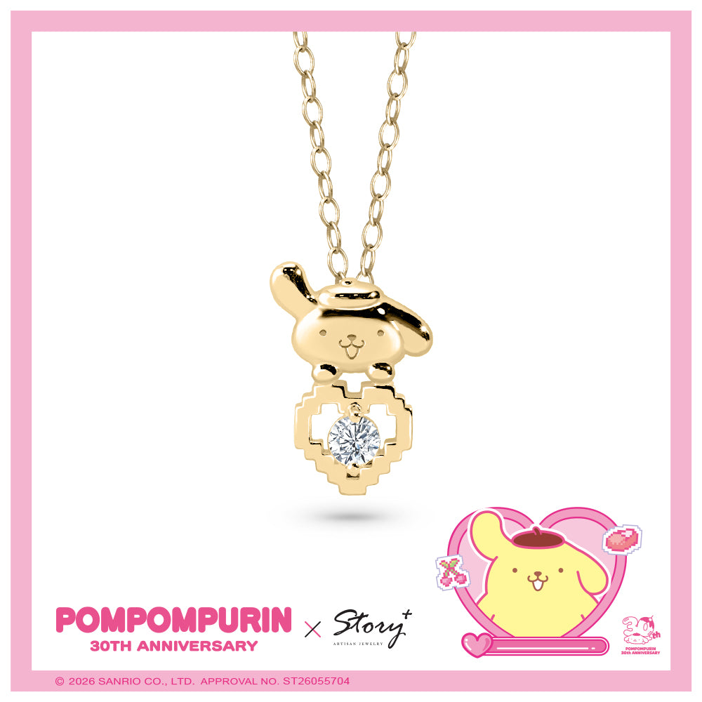 台灣 STORY ACCESSORY 故事銀飾 | PomPomPurin 30週年系列 像素雷刻訂製純銀項鍊