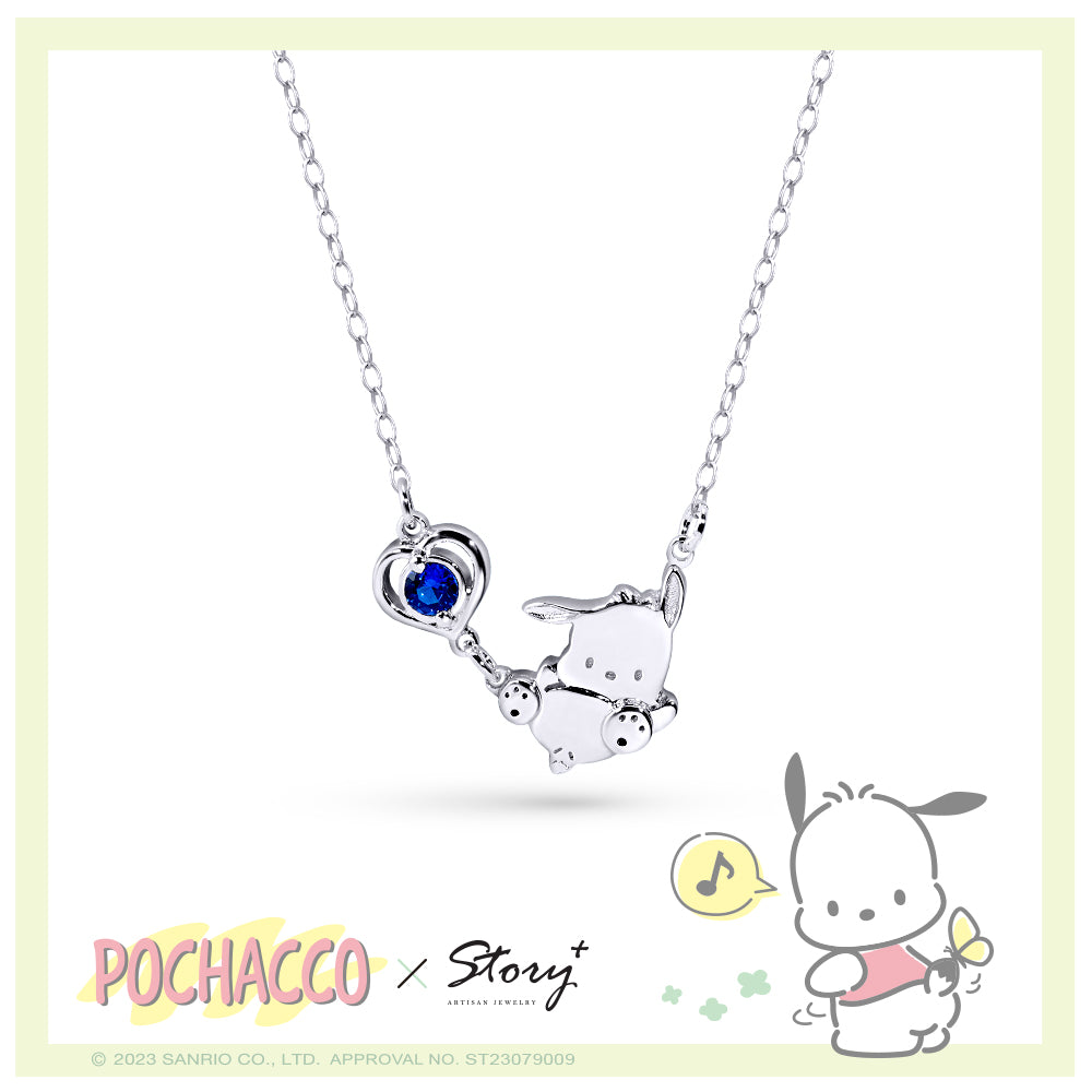 台灣 STORY ACCESSORY 故事銀飾 | Pochacco經典系列 帕恰狗晶鑽純銀項鍊
