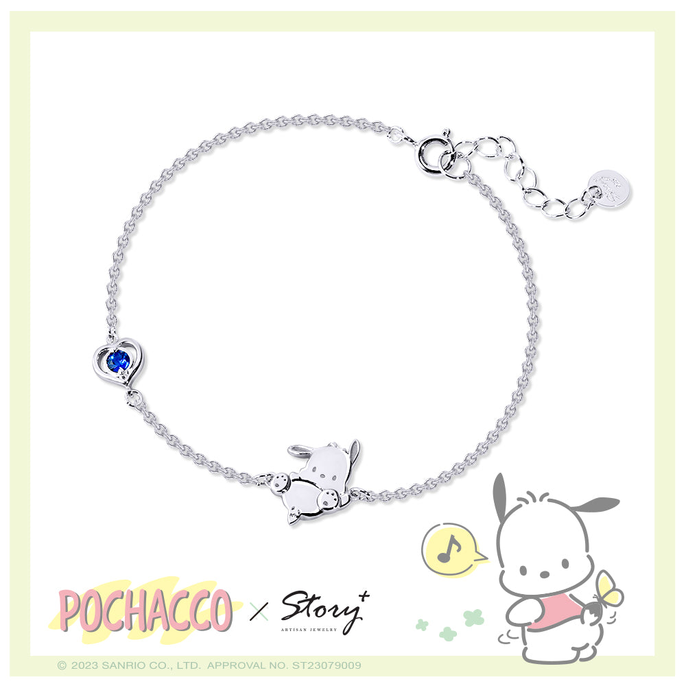 台灣 STORY ACCESSORY 故事銀飾 | Pochacco經典系列 帕恰狗晶鑽純銀手鍊