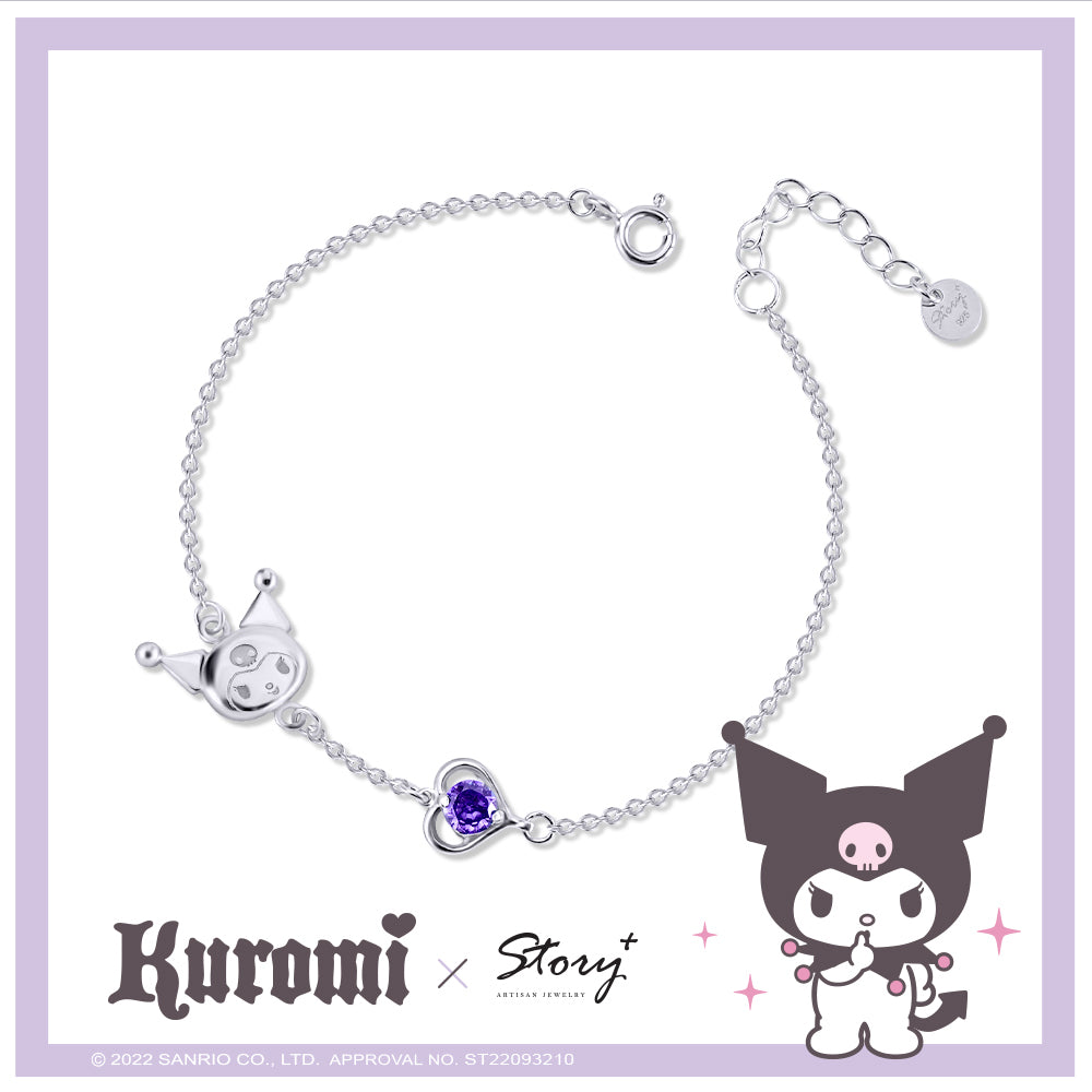 台灣 STORY ACCESSORY 故事銀飾 | Kuromi 經典系列-I.Love.Kuromi 純銀手鍊