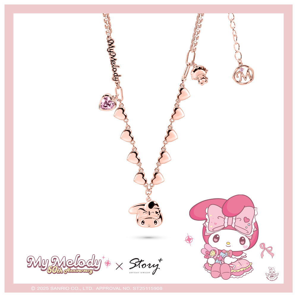 台灣 STORY ACCESSORY 故事銀飾 | MyMelody心動系列 晶鑽造型項鍊