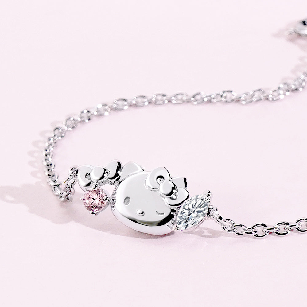 台灣 STORY ACCESSORY 故事銀飾 | HelloKitty 學院Mix系列 晶鑽純銀手鍊