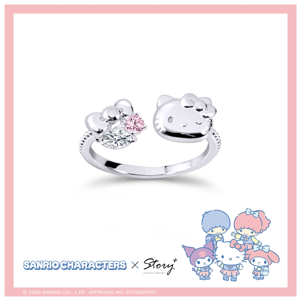 台灣 STORY ACCESSORY 故事銀飾 | HelloKitty 學院Mix系列 晶鑽純銀戒指