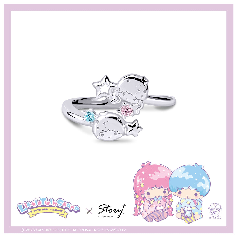 台灣 STORY ACCESSORY 故事銀飾 | LittleTwinStars 50th星舞系列 雙子星晶鑽純銀戒指