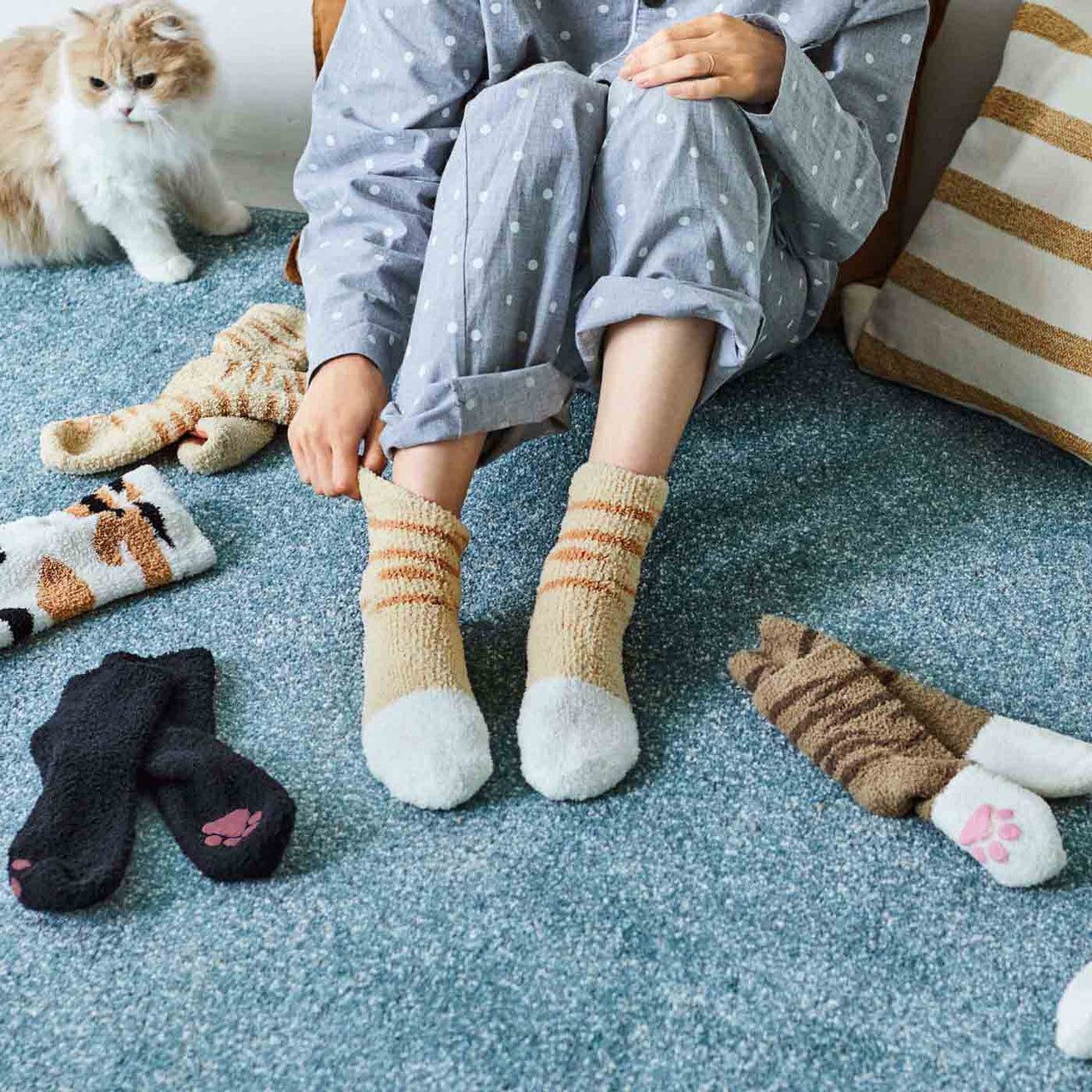 日本貓部｜貓貓絨毛襪子