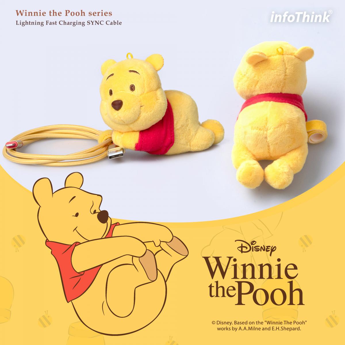 台灣infoThink｜小熊維尼毛絨抱抱公仔快充線 (Lightning）