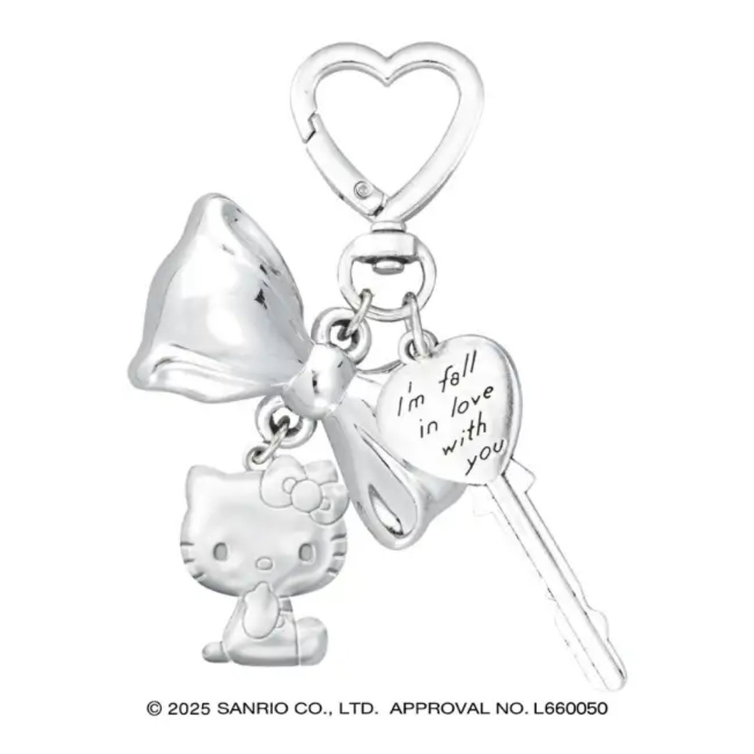 Sanrio | Silver Bow & Heart Keychain