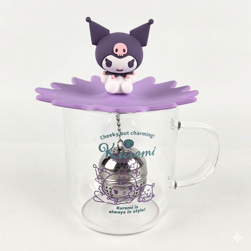 Sanrio｜Kuromi 360ml 玻璃杯（附杯蓋及茶隔）