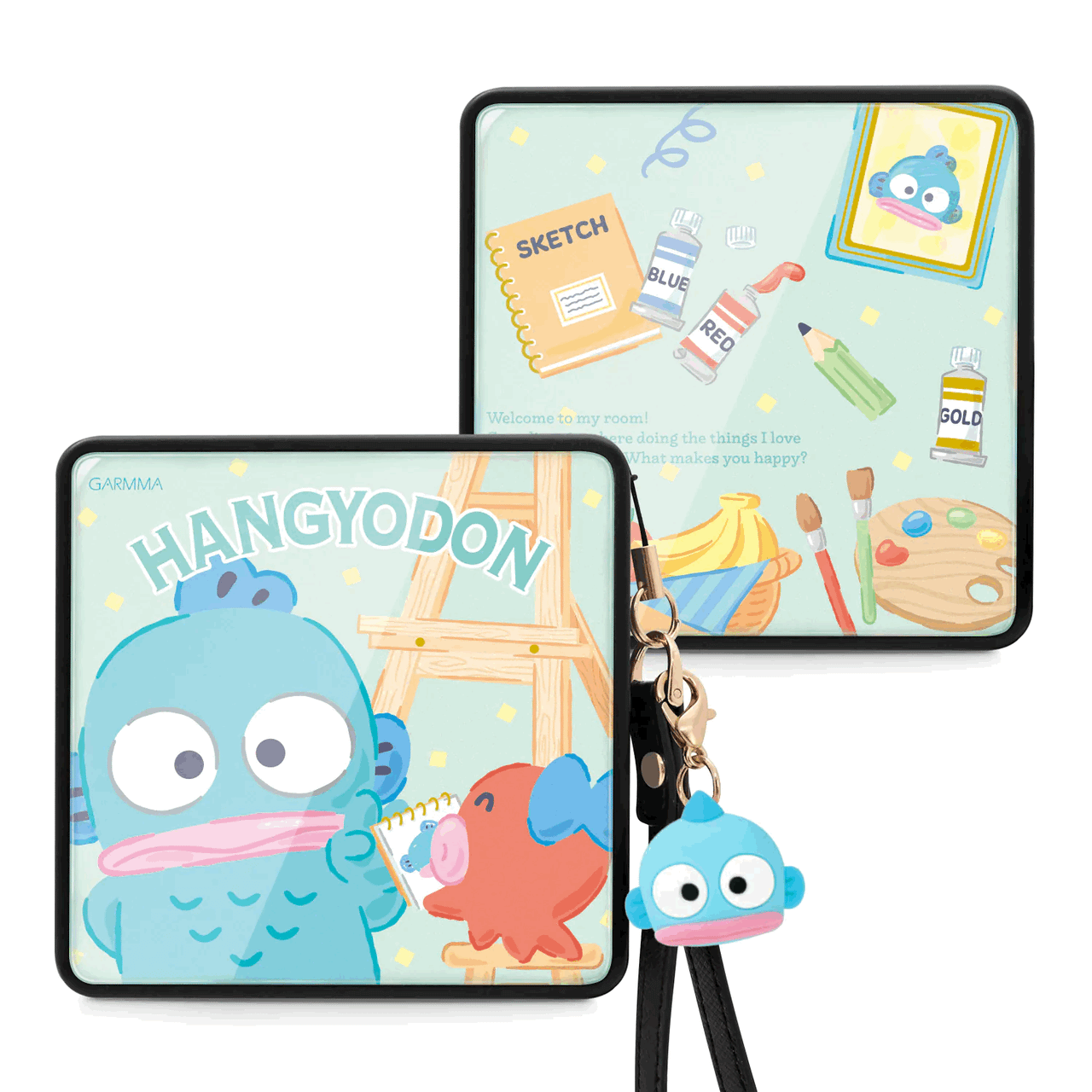 台灣Garmma｜Sanrio｜Hangyodon玻璃鏡面方塊快充行動電源