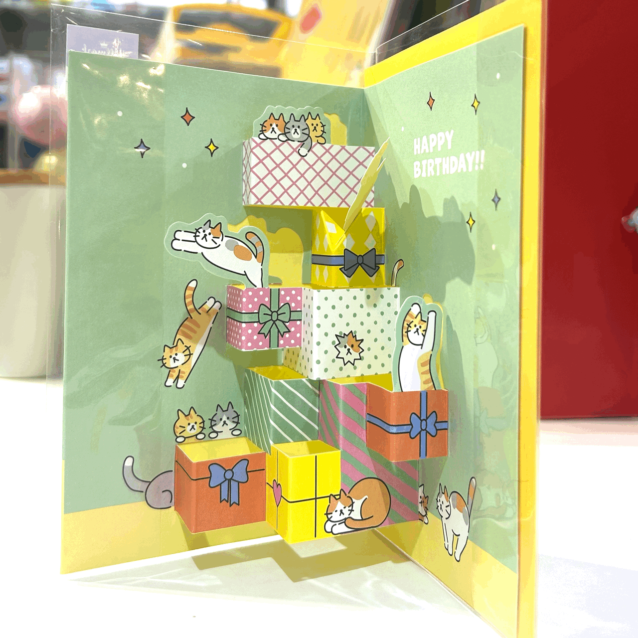 慶祝｜生日禮物｜小貓立體多用途卡
