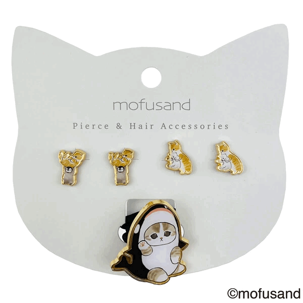 Mofusand｜耳環&髮圈套裝