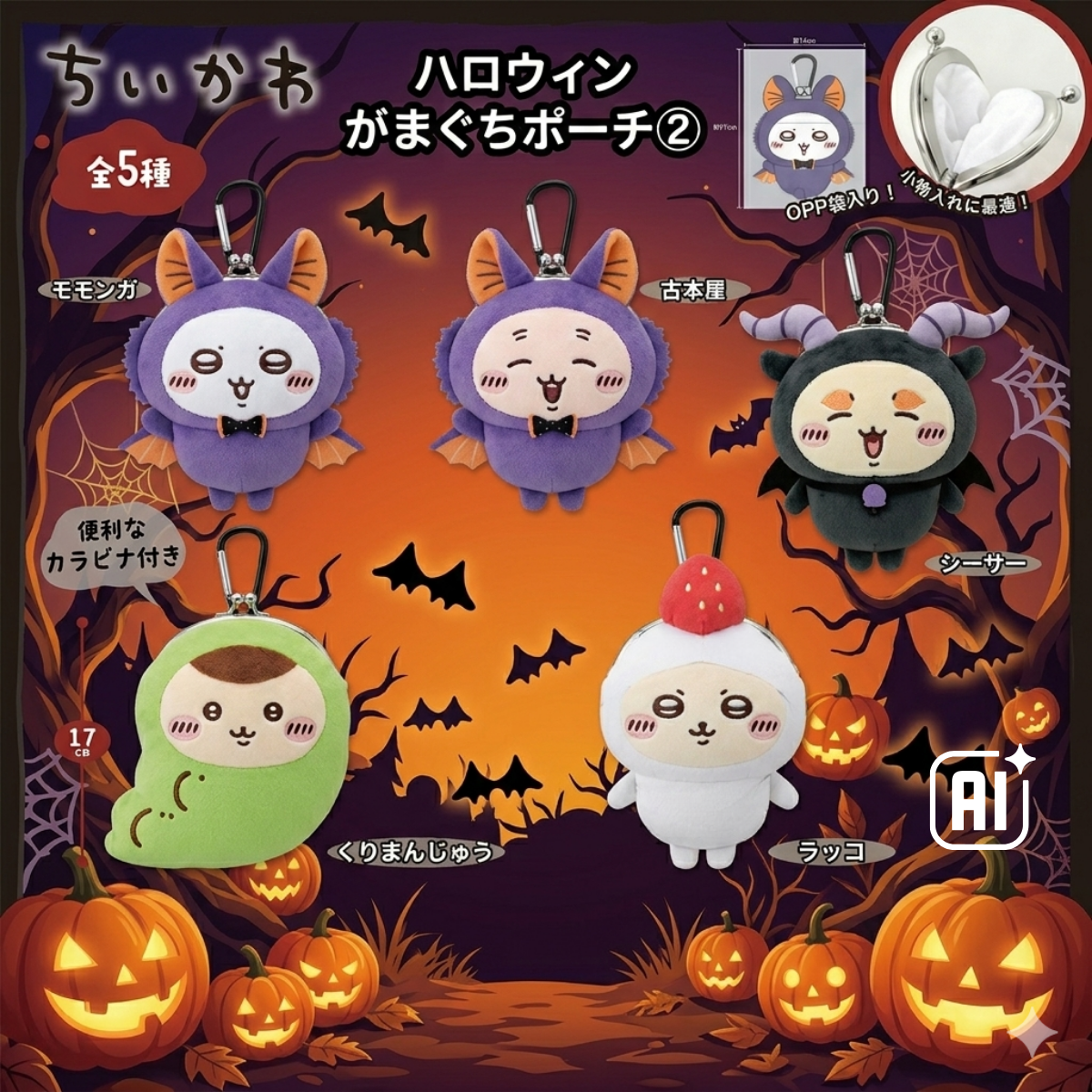 Chiikawaちいかわ｜萬聖節裝扮掛袋第2彈景品