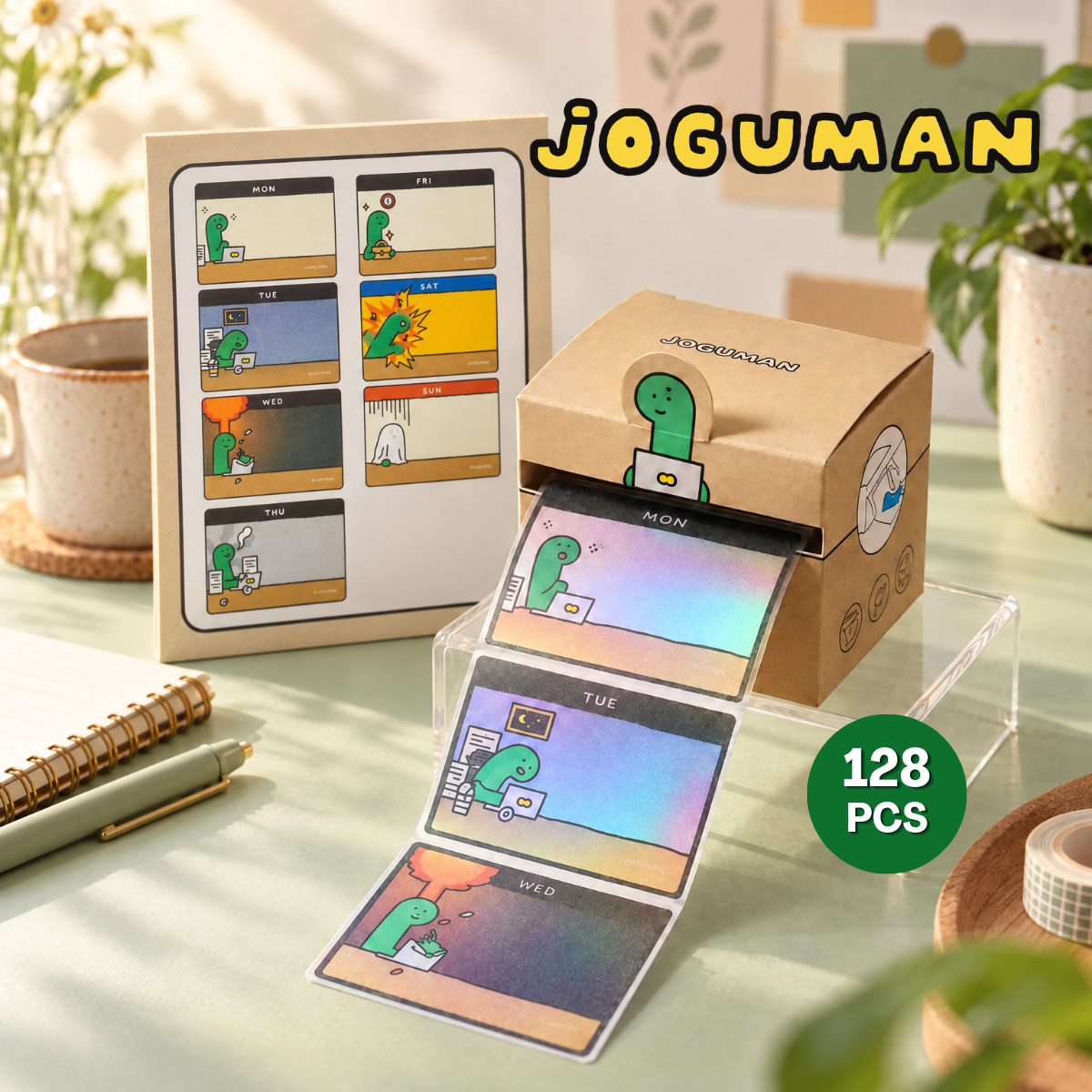JOGUMAN 小恐龍｜亞克力備忘錄貼紙（128 PCS）