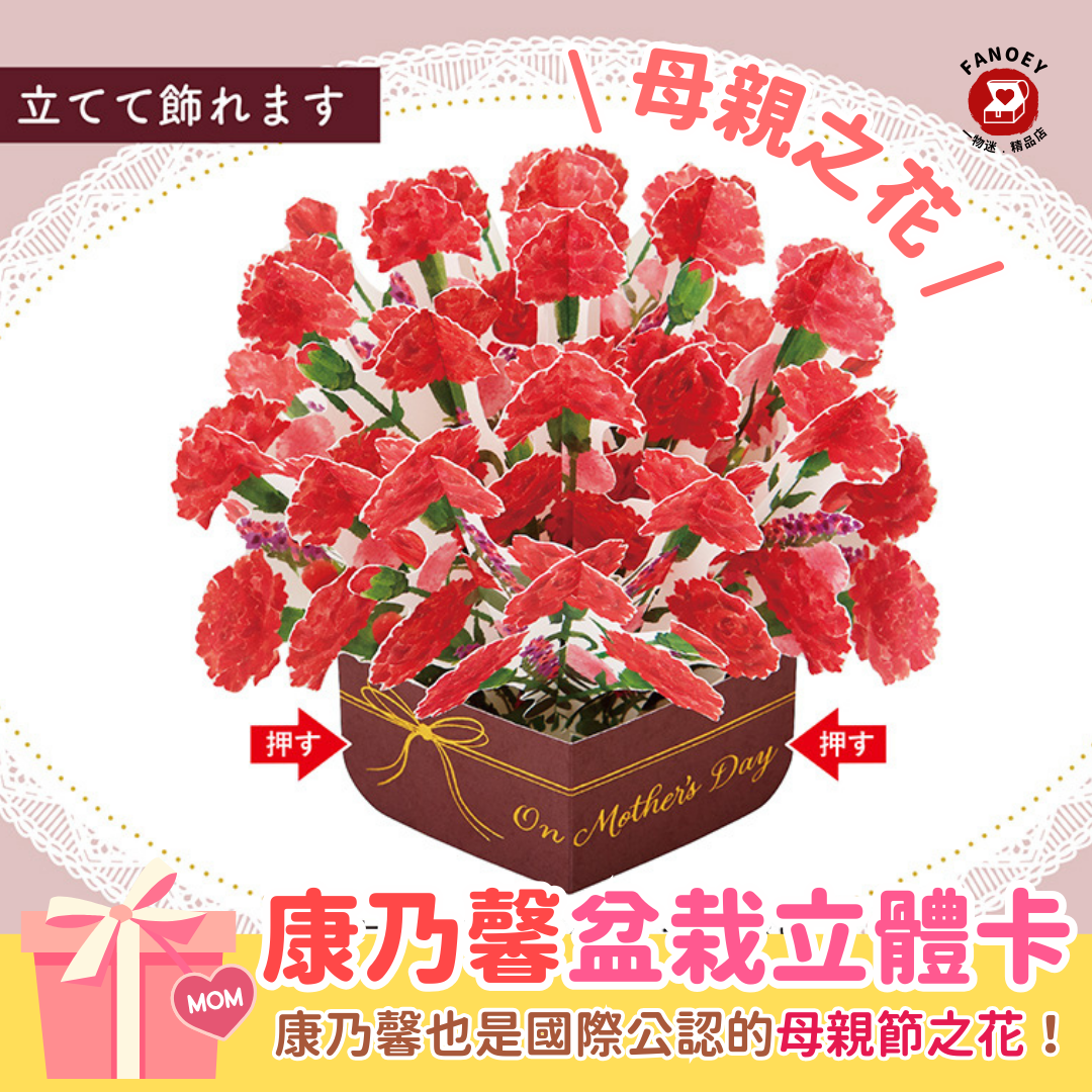 母親節｜節日賀卡｜ 康乃馨盆栽 立體卡