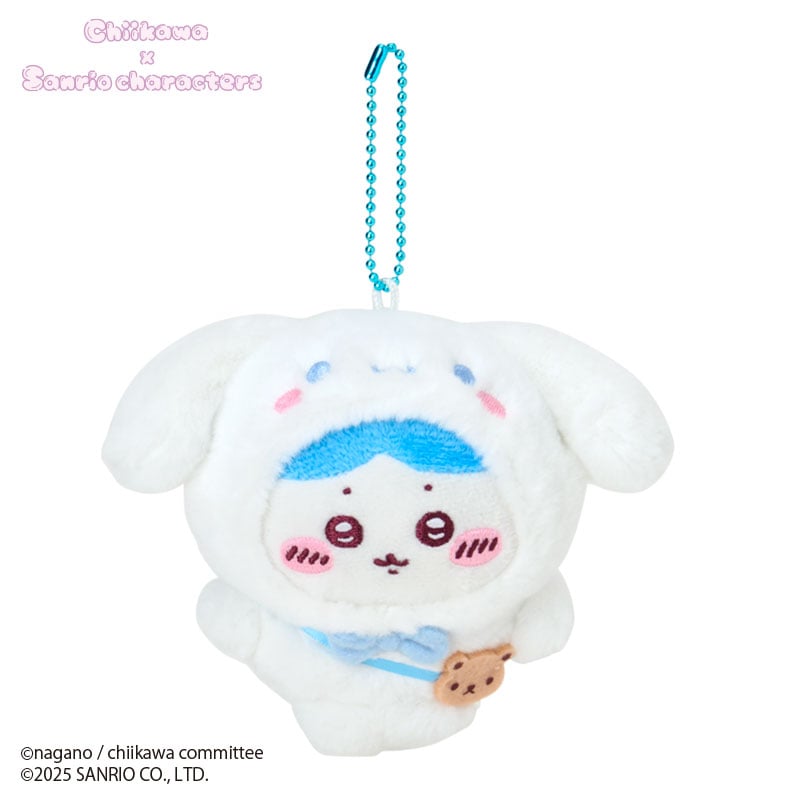 Chiikawa x Sanrio｜八字貓 Cinnamoroll 掛飾公仔